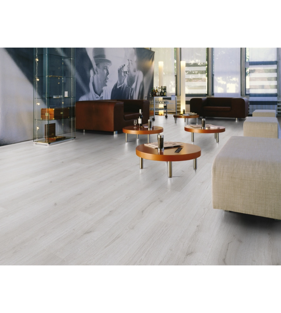 Pavimento laminato rovere bianco trend 8mm ac4 2,131 m² linea advanced